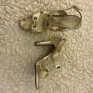Escada golden sandal heels
